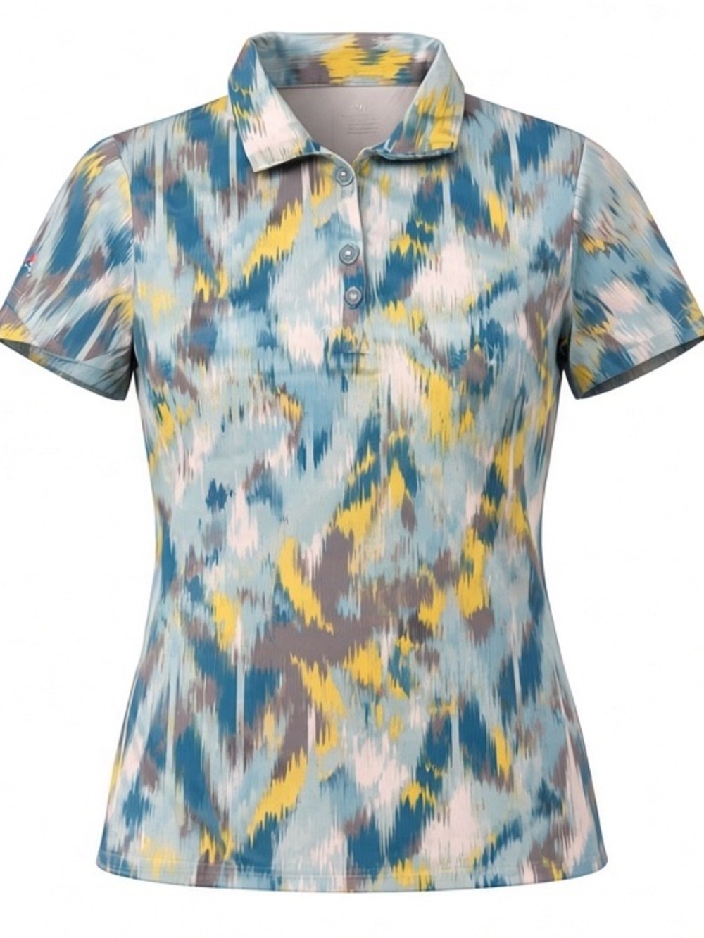 Antigua Women’s Medium Athletic Polo Shirt Abstract Print Short Sleeve Golf Fun